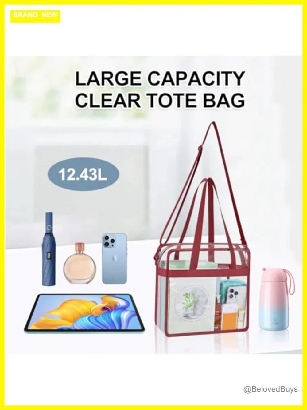 Clear Tote Bag for Stadium Events Concert Festival Sports